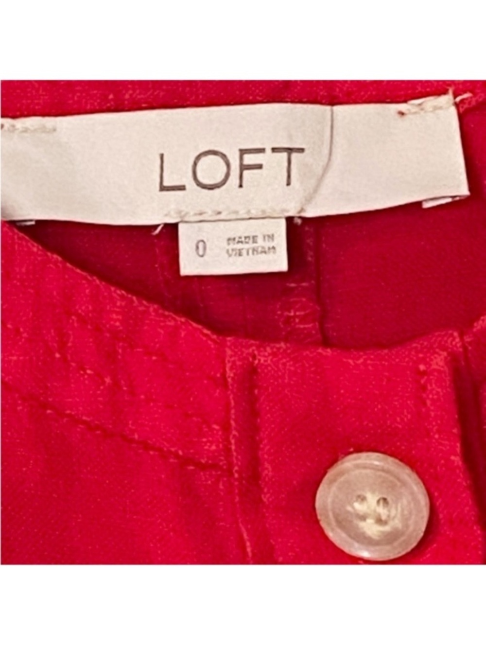 LOFT Red Button-Front Tank Mini Dress - Picture 3 of 5
